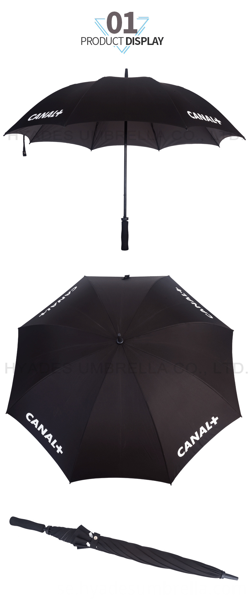 Vindskyddande glasfiber dubbelsidig rak paraply Windproof Fiberglass Dual Layer Straight Umbrella